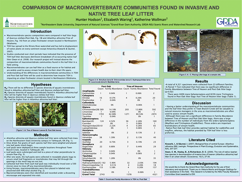 Macroinvertebrate communities research poster.